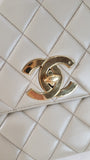 Chanel COCO Mark Beige Lamb Skin Chain Hand Bag - 2358