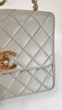 Chanel COCO Mark Beige Lamb Skin Chain Hand Bag - 2358
