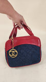 Chanel Denim & Red Leather Belt Bag - 2984