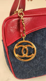 Chanel Denim & Red Leather Belt Bag - 2984