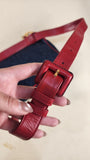 Chanel Denim & Red Leather Belt Bag - 2984