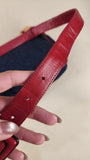 Chanel Denim & Red Leather Belt Bag - 2984