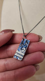 Christian Dior Trotter Print Blue and Silver Necklace - G0015