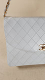 Chanel Matelasse Chain White Leather Shoulder Bag - 2965