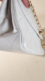 Chanel Matelasse Chain White Leather Shoulder Bag - 2965