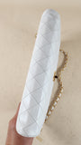 Chanel Matelasse Chain White Leather Shoulder Bag - 2965