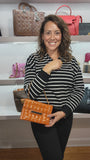 Chanel Orange Patent Leather Chocolate Bar Shoulder Bag - 3000