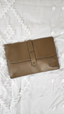 Fendi Tan Leather Envelope Clutch - G0049