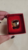 Salvatore Ferragamo Gold Tone Scarf Ring - 3056