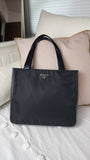 Prada Black Nylon Tote Bag w/ Leather Handles - 3063