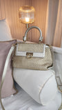 Salvatore Ferragamo Gancini Sophia Gold Leather 2way Bag - 3073