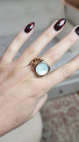 Hermes Corozo Gold Tone and Mother of Pearl Ring - 3049