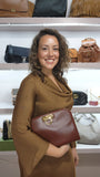 Salvatore Ferragamo Brown Leather Chain Shoulder Bag - 3062
