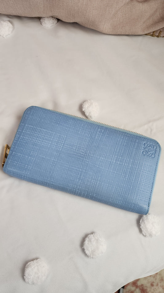 Loewe Blue Leather Long Zippy Wallet - G0072