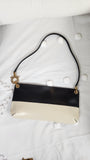 Salvatore Ferragamo Black & Beige Leather Shoulder Bag - 3064