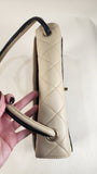 Chanel Matelasse Beige & Black Lambskin Chain Shoulder Bag - 3085