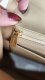 Chanel Matelasse Beige & Black Lambskin Chain Shoulder Bag - 3085