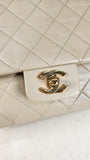 Chanel Matelasse Beige Lambskin Chain Shoulder Bag - 3086