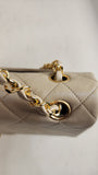 Chanel Matelasse Beige Lambskin Chain Shoulder Bag - 3086