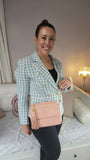 Chanel Matelasse Pink Lambskin Chain Shoulder Bag - 2292