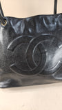 Chanel Black Caviar Leather CC Tote - 3076