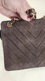 Chanel Brown Suede Chain Shoulder Bag - 2923