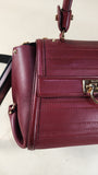 Salvatore Ferragamo Burgandy Leather 2way Hand Bag - 3059