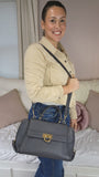 Salvatore Ferragamo Grey Leather 2 way Bag - G0129