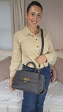 Salvatore Ferragamo Grey Leather 2 way Bag - G0129