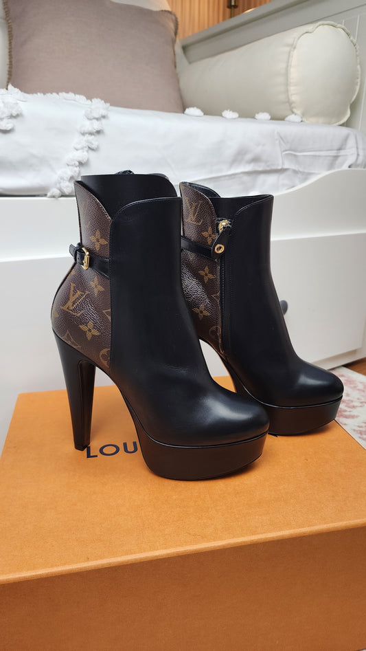 Louis Vuitton Afterglow Ankle High Heel Boots - G0095