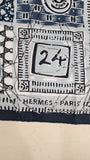 Hermes Carre 65 "Le Bou Bou" Light Blue Cotton Scarf - 3109