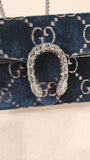 Gucci Dark Teal Velvet GG Dionysus Mini Shoulder Bag - 3144