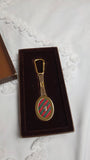 Gucci Gold Tone Oval Sherry Line Keychain - 3121