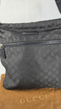 Gucci GG Guccissima Web Black Canvas Messenger Bag - G0255