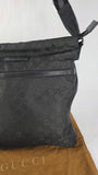Gucci GG Guccissima Web Black Canvas Messenger Bag - G0255