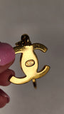 Chanel Gold Tone Turn Lock Key Ring - 3211