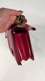 Chanel Boy Medium Red Leather Chain Shoulder Bag - 3212