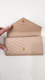 YSL Pink V Stitch Leather Wallet - 3209