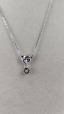 Swarovski Silver Necklace with Heart and Rhinestone Charm - 2468