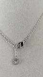Swarovski Silver Necklace with Heart and Rhinestone Charm - 2468