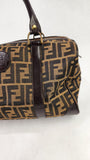 Fendi Zucca Brown Canvas Boston Bag - G0262