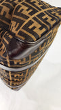 Fendi Zucca Brown Canvas Boston Bag - G0262