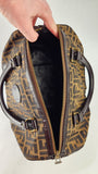 Fendi Zucca Brown Canvas Boston Bag - G0262