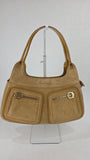 Salvatore Ferragamo Gancini Tan Suede Shoulder Bag - 3261