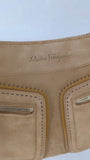 Salvatore Ferragamo Gancini Tan Suede Shoulder Bag - 3261