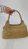 Salvatore Ferragamo Gancini Tan Suede Shoulder Bag - 3261