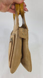 Salvatore Ferragamo Gancini Tan Suede Shoulder Bag - 3261