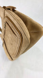 Salvatore Ferragamo Gancini Tan Suede Shoulder Bag - 3261