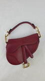 Christian Dior Red Leather Saddle Hand Bag - 3283