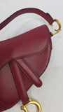 Christian Dior Red Leather Saddle Hand Bag - 3283